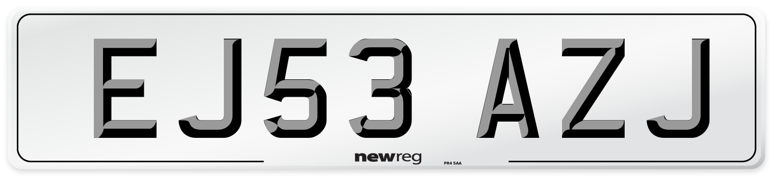 EJ53 AZJ Number Plate from New Reg